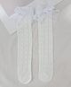Kidofash Knit Bow Applique Detailed Socks - White