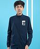 Technosport Woven Full Sleeves Be Your Own Hero Text Printed Sun Protection & Breathable Sports Jacket - Navy Blue