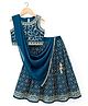 Babyhug Georgette Woven Sleeveless Choli Lehenga Set with Dupatta Embroidery & Sequin Detailing - Navy Blue