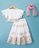 Babyhug Georgett Woven Flutter Sleeves Mirror Embroidered Choli Lehenga  and Dupatta Set  -White