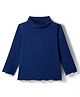 Babyhug Cotton Knit Full Sleeves Solid Color Turtle Neck Winter T-Shirt - Navy Blue