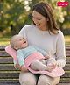 Babyhug 2-in-1 Carrier & Feeding Pillow Velvet - Pink | Infant Carrying and Feeding Support| Ideal for New Moms| Full Body Support| Safety Harness