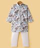 Ridokidz Full Sleeves Floral Printed Kurta Pyjama Set - Light Blue