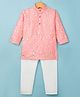 Ridokidz Full Sleeves MIrror Work Detailed Kurta Pyjama Set - Light Pink