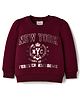 Babyhug Terry Knit Full Sleeves Sweatshirt with Foil Text Print - Maroon