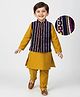 Babyhug Rayon Woven Full Sleeves Solid Kurta Payjama Set with Embroidered Jacket - Navy