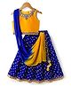 Babyhug Georgette Woven Sleeveless Brocade Choli & Bandhani Printed Lehenga with  Dupatta - Blue & Mustard