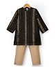 Babyhug Georgette Woven Full Sleeves Sequin Embroidered Kurta Pyjama Set - Black