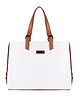 VISMIINTREND Stylish Handbag for Women & Girls Trendy Office Use Tote Bag Up to 15.6 Inch Laptop, Solid Vegan Leather Ladies Purse Travel Reguler Use Handbag - White