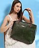 VISMIINTREND Stylish Handbag for Women & Girls Trendy Office Use Tote Bag Up to 15.6 Inch Laptop, Solid Vegan Leather Ladies Purse Travel Reguler Use Handbag - Olive Green