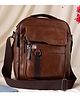 VISMIINTREND Men Sling Bag Vegan Leather Stylish Crossbody Shoulder Messenger Bag for Office, Travelling, Business, Regular Use Solid Coffee Brown