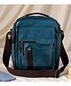 VISMIINTREND Men Sling Bag Vegan Leather Stylish Crossbody Shoulder Messenger Bag for Office, Travelling, Business, Regular Use Solid Teal Blue