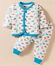 Bodycare Cotton Full Sleeves Thermal Inner Wear Set With Dino Print - Off White
