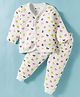 Bodycare Cotton Full Sleeves Thermal Inner Wear Set With Bear Face Print - Off White