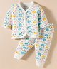 Bodycare Cotton Full Sleeves Thermal Inner Wear Set With Animal Print - Off White