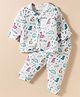 Bodycare Cotton Full Sleeves Thermal Inner Wear Set With Dino Print - Off White