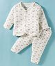 Bodycare Cotton Full Sleeves Thermal Inner Wear Set With Animal Print - Off White