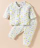 Bodycare Cotton Full Sleeves Thermal Inner Wear Set With Fish Print - Off White