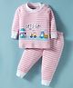 Bodycare Cotton Full Sleeves Thermal Inner Set With Text & Vehicle Print - Pink