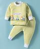 Bodycare Cotton Full Sleeves Thermal Inner Wear Set With Text & Vehicle Print - Green & White
