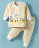 Bodycare Cotton Full Sleeves Thermal Inner Wear Set With Vehicle & Text Print - Yellow