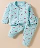 Bodycare Cotton Full Sleeves Thermal Inner Wear Set With Text Print - Light Blue