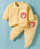 Bodycare Cotton Full Sleeves Thermal Inner Wear Set With Animal Face Print - Lemon