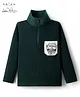 Arias Cotton Knit Full Sleeves High Neck T-Shirt with Explorer Text Print on Pocket - Dark Green