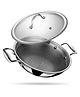 Stahl Artisan Hybrid Triply Non Stick Kadai with Lid, Stainless Steel Kadai for Cooking, Triply Kadhai Metal Spatula Friendly, Induction & Gas Stove Compatible, 2.4 L, 24 cm