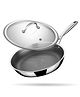 Stahl Artisan Hybrid Triply Frying Pan with Lid, Fry pan Induction Base, Frying pan Non Stick, Omelette Pan Non Stick, Frying pan Stainless Steel, 2.1 L, 26 cm