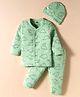Simply Interlock Knit full Sleeves Night Suit With Dino Print & Cap - Light Green