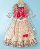 Babyhug Woven Choli Lehenga Set with Three Fourth Sleeves Jacket Floral Embroidery & Sequin Detailing - Multicolor