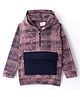 Rikidoos Full Sleeves Abstract Printed Hooded Light Winter Sweatshirt - Rose Pink