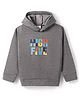 Rikidoos Full Sleeves High Five Text Printed Hooded Light Winter Sweatshirt - Grey