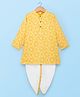 Babyhug Woven Full Sleeves Hakkoba Embroidered  Kurta Dhoti Set -Yellow