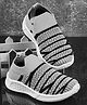 Jazzy Juniors Striped Slip On Sneakers- Black