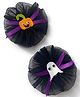 SKD Set Of 2 Halloween Theme Pumpkin & Poltergeist Designed Alligator Clips - Black