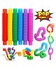 ADKD Pop Tubes Stress Relief Fidget Tubes for Kids and Adult Sensory Fidget Learning Toy Set of 6 Tubes-(Color May Vary)