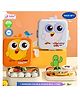 Puchku Cute Owl Cartoon Lunch Box for Kids , Double Layer Box, Stainless Steel Inner With Steel Spoon , 3 Compartments ( Pack of 1, Random Design)