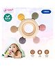 Puchku Wooden Teether, Baby Teething Toys Silicone Teethers BPA Free Silicone Rudder with Wooden Ring ( Pack of 1, Random color)