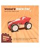 Funskool Wood e Race Car Premium Wooden Toy Car Safe & Eco Friendly Improve Motor Skills & Coordination Stimulate Senses - White & Red