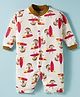 Kidi Wav Full Sleeves Surfing Monkey Printed Romper - Red