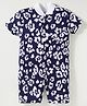 Kidi Wav Half Sleeves Floral Printed Romper - Navy Blue