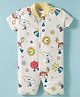 Kidi Wav Half Sleeves Space Theme Printed Romper - Multi Colour