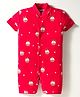 Kidi Wav Half Sleeves Desserts Printed Romper - Red