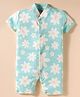 Kidi Wav Half Sleeves Floral Printed Romper - Green