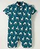 Kidi Wav Half Sleeves Deer Printed Romper - Green