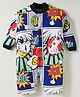 Kidi Wav Full Sleeves Comics Panel Dogs Printed Romper - Blue