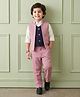 Rikidoos Full Sleeves Solid 3 Piece Party Suit - Onion Pink & White