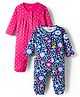 Babyhug 100% Cotton Knit Full Sleeves Floral & Polka Dot Printed Rompers Pack of 2 - Navy Blue & Pink
